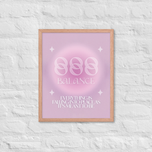 Load image into Gallery viewer, 888 Angel Number Framed Poster Print (Balance)