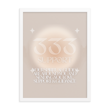 Load image into Gallery viewer, 333 Angel Number Framed Poster Print (Support)