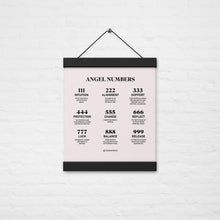 Load image into Gallery viewer, Angel Numbers Hanging Wall Poster Print