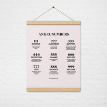 Load image into Gallery viewer, Angel Numbers Hanging Wall Poster Print
