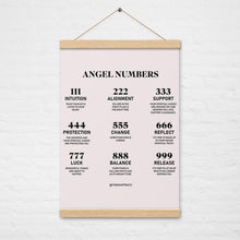 Load image into Gallery viewer, Angel Numbers Hanging Wall Poster Print