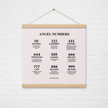 Load image into Gallery viewer, Angel Numbers Hanging Wall Poster Print