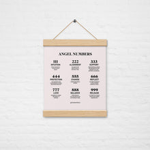 Load image into Gallery viewer, Angel Numbers Hanging Wall Poster Print