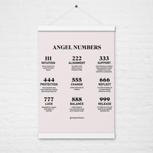 Load image into Gallery viewer, Angel Numbers Hanging Wall Poster Print