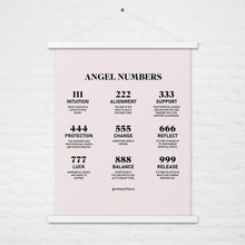Load image into Gallery viewer, Angel Numbers Hanging Wall Poster Print