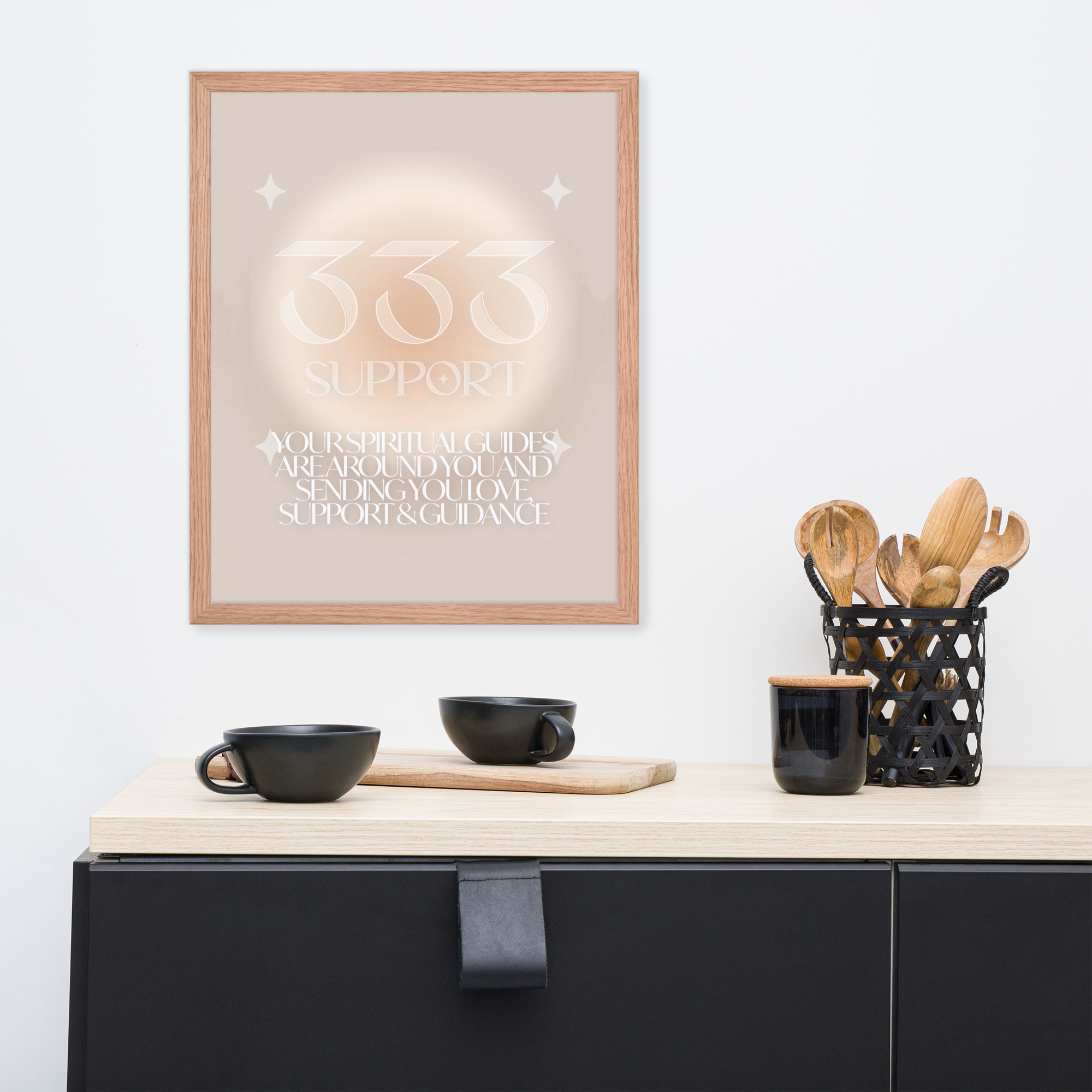 333 Angel Number Framed Poster Print (Support) – THE MANTRA CO.