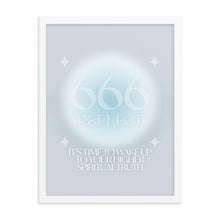 Load image into Gallery viewer, 666 Angel Number Framed Poster Print (Reflect)