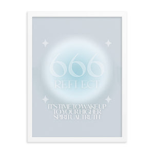 666 Angel Number Framed Poster Print (Reflect)
