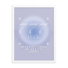 Load image into Gallery viewer, 777 Angel Number Framed Poster Print (Luck)