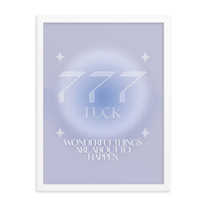 777 Angel Number Framed Poster Print (Luck)