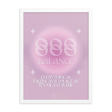 Load image into Gallery viewer, 888 Angel Number Framed Poster Print (Balance)