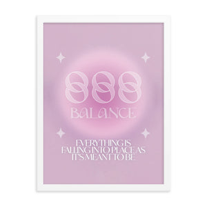 888 Angel Number Framed Poster Print (Balance)
