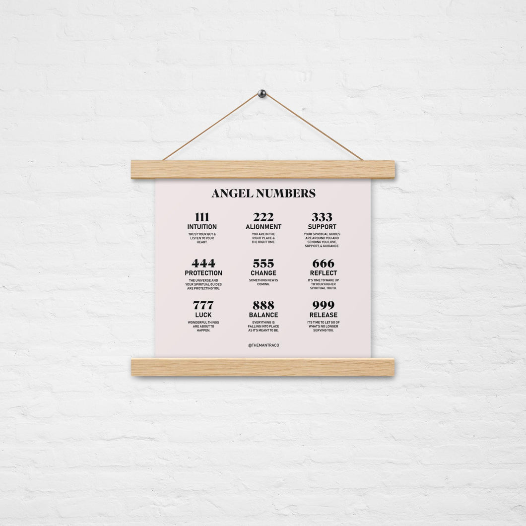 Angel Numbers Hanging Wall Poster Print