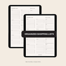 Load image into Gallery viewer, Grocery List &amp; Meal Planner Digital Template