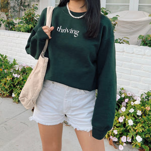 Thriving Crewneck Sweater (Forest Green)