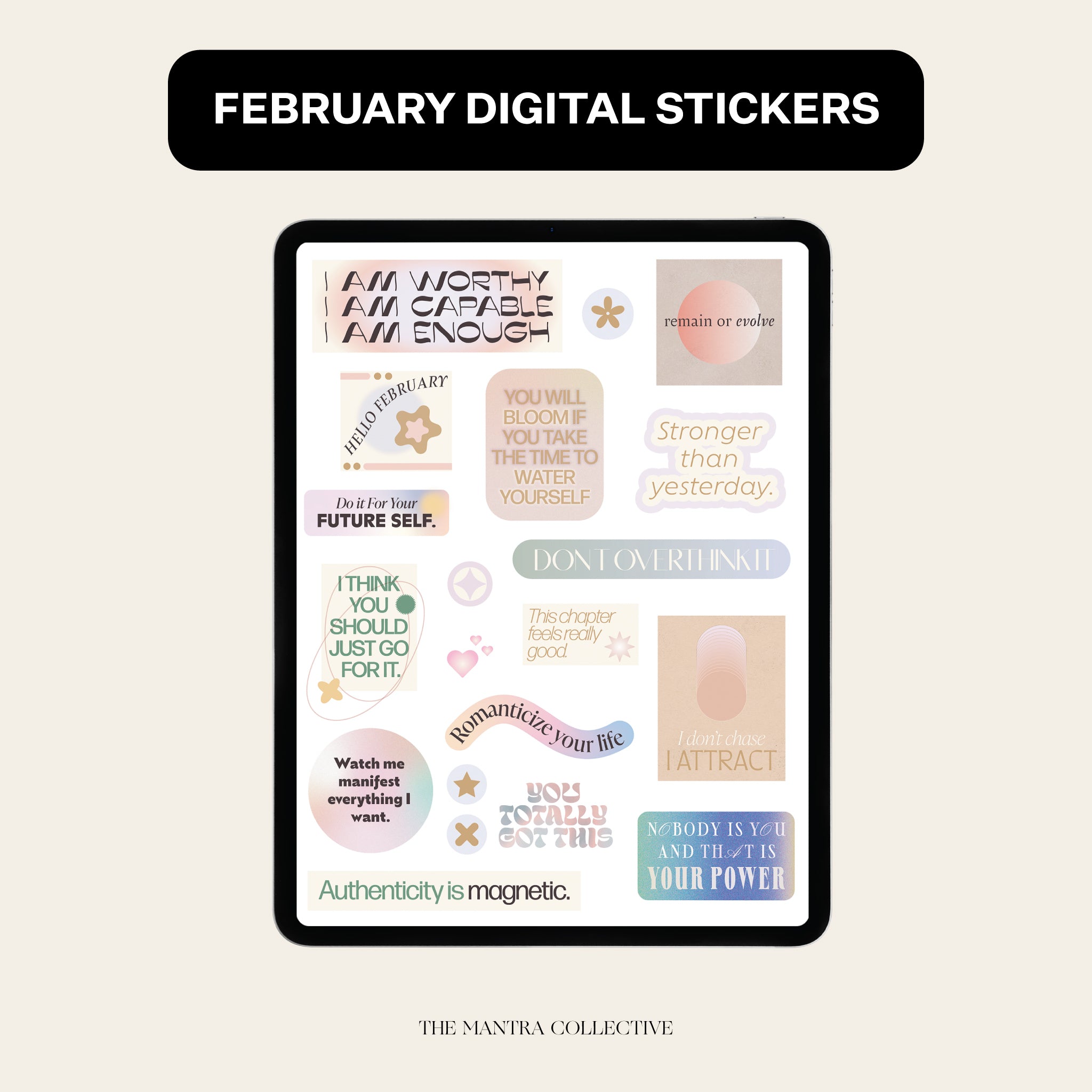 February Digital Stickers – THE MANTRA CO.