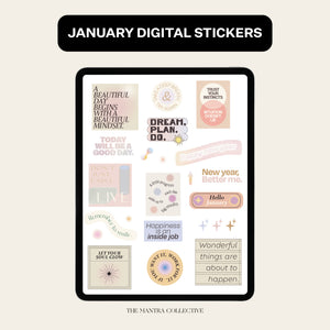 January Digital Stickers