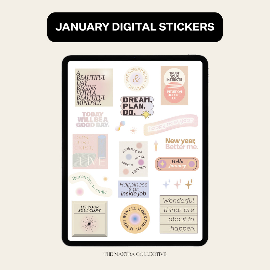 January Digital Stickers – THE MANTRA CO.